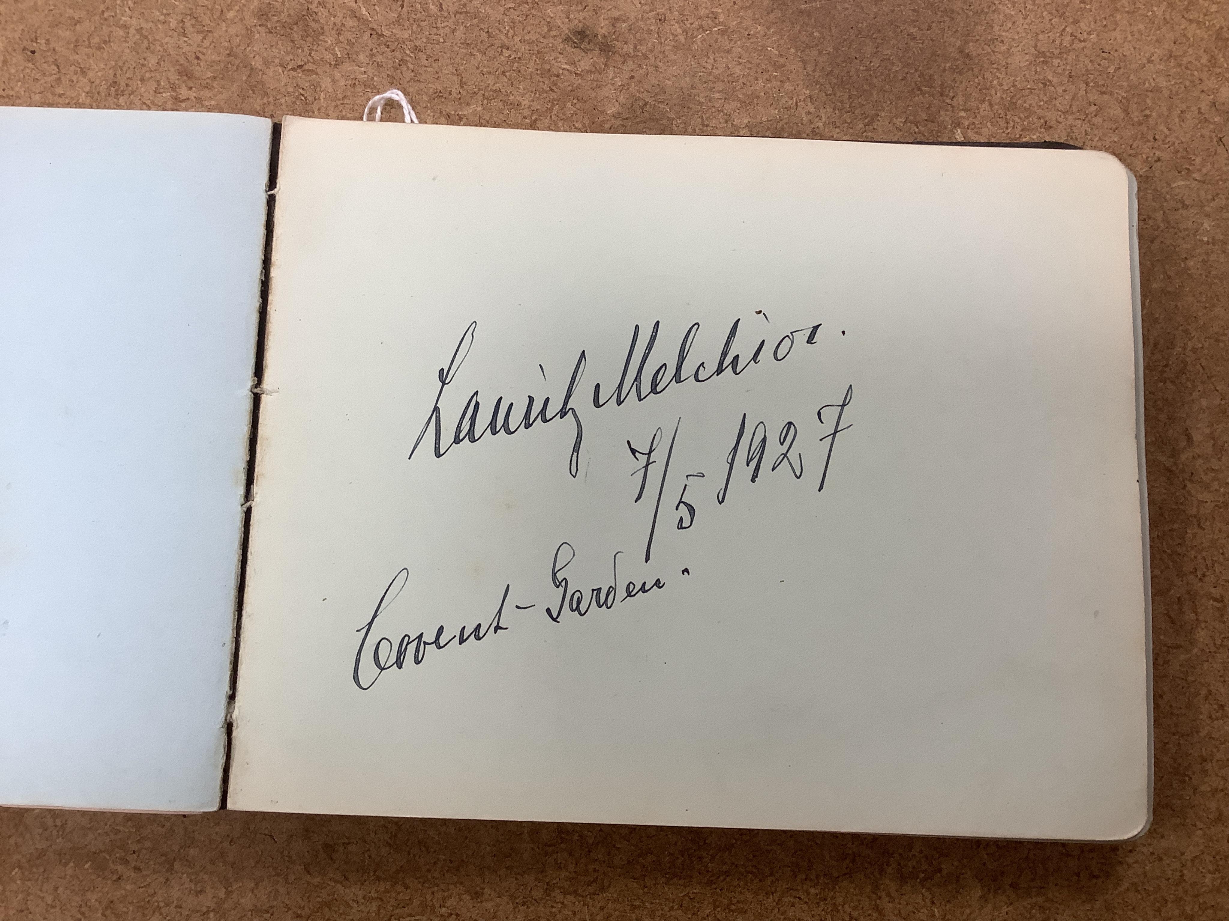 A mid 1920s autograph album containing signatures from the world of classical music, collected by Joan Wynn Reeves, daughter of the violinist and conductor Herbert Wynn Reeves, including a hand written letter from Sir Ed